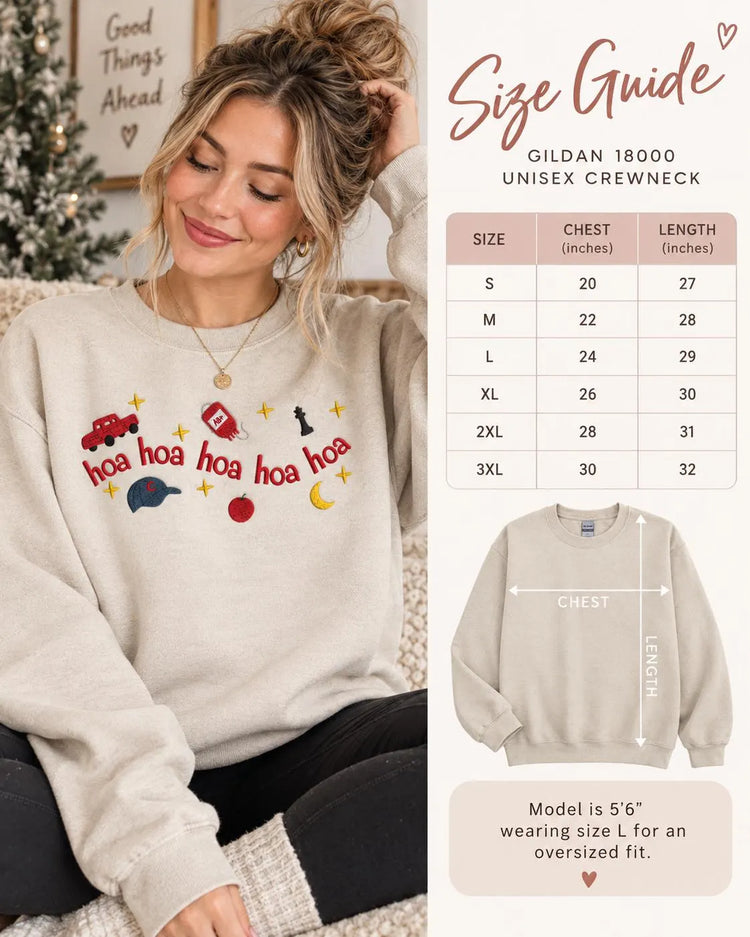 Hoa Hoa Hoa Embroidered Sweatshirt Twilight Inspired Crewneck Forks Vampire Fall Gift
