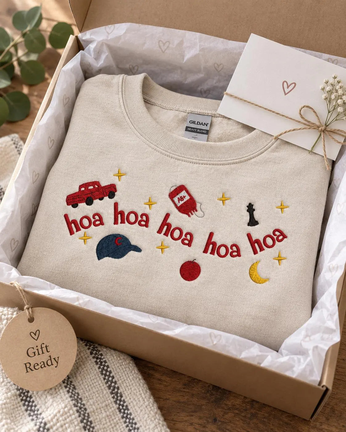 Hoa Hoa Hoa Embroidered Sweatshirt Twilight Inspired Crewneck Forks Vampire Fall Gift