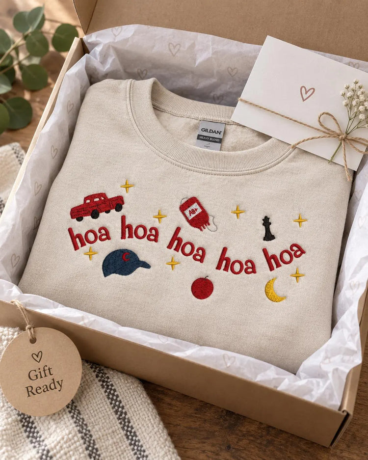 Hoa Hoa Hoa Embroidered Sweatshirt Twilight Inspired Crewneck Forks Vampire Fall Gift