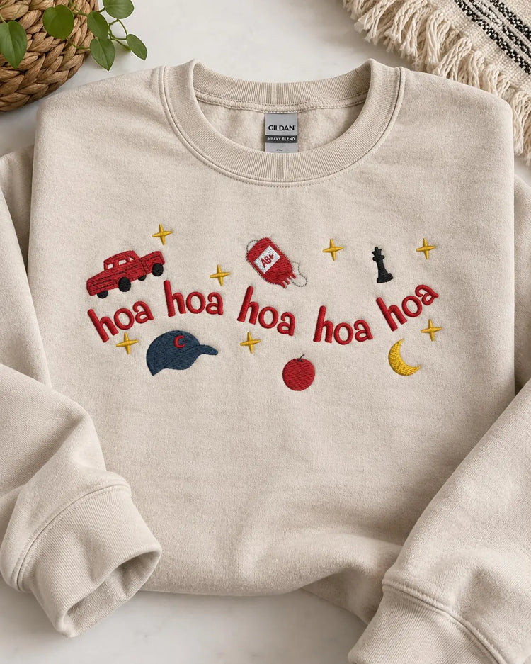 Hoa Hoa Hoa Embroidered Sweatshirt Twilight Inspired Crewneck Forks Vampire Fall Gift