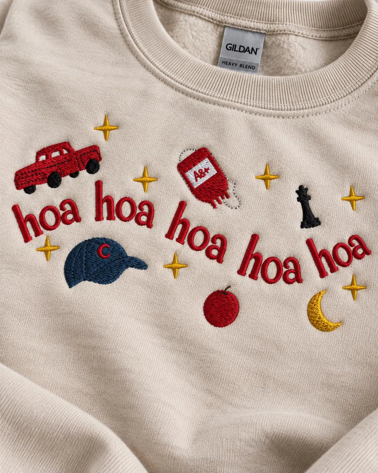 Hoa Hoa Hoa Embroidered Sweatshirt Twilight Inspired Crewneck Forks Vampire Fall Gift