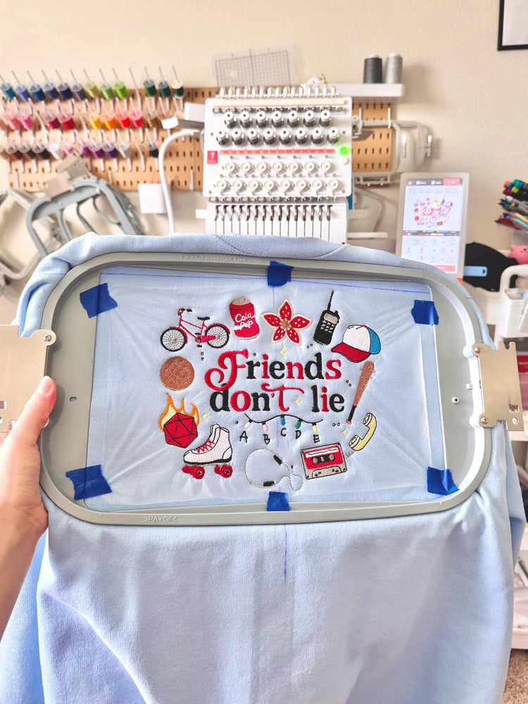 Friends Don't Lie Stranger Things Inspired Sweatshirt Retro 80s Supernatural Crewneck Cozy Fandom Pullover Geeky Gift