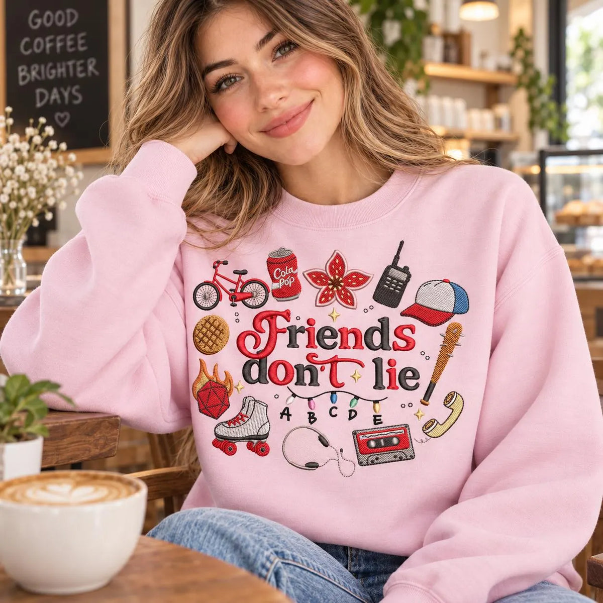 Friends Don't Lie Stranger Things Inspired Sweatshirt Retro 80s Supernatural Crewneck Cozy Fandom Pullover Geeky Gift