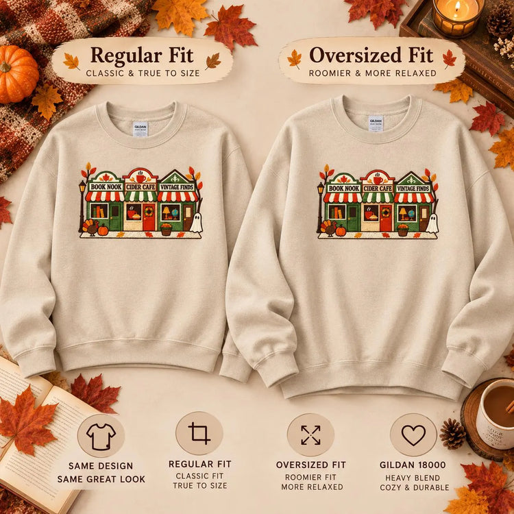 Bookish Fall Sweatshirt Embroidered Autumn Bookstore Crewneck Cozy Reader Gift