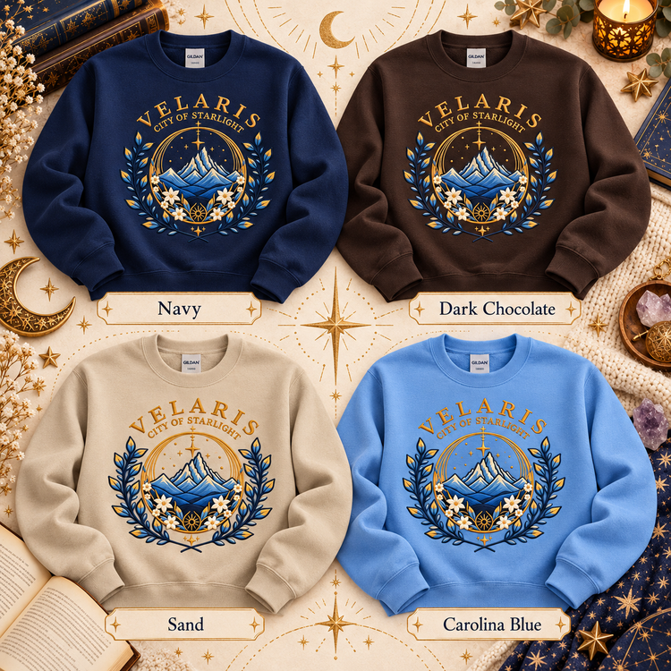 Velaris Sweatshirt Embroidered City of Starlight Crewneck ACOTAR Bookish Gift Night Court Pullover