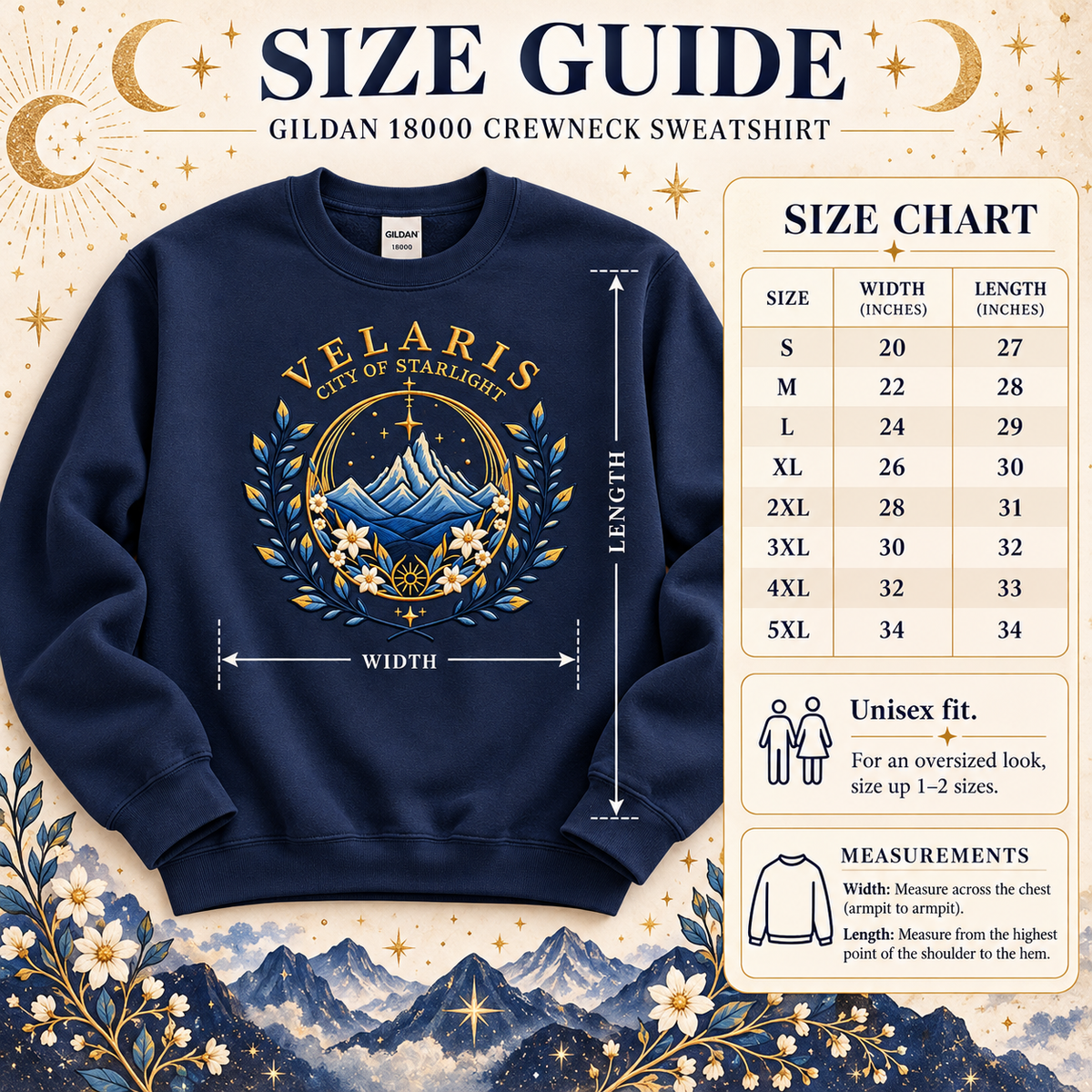 Velaris Sweatshirt Embroidered City of Starlight Crewneck ACOTAR Bookish Gift Night Court Pullover