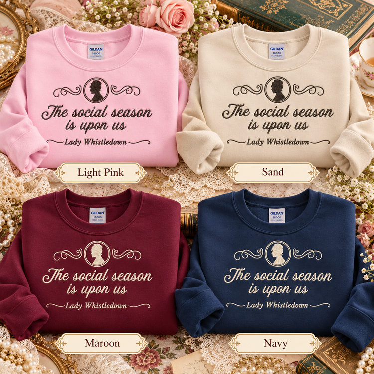 Lady Whistledown Sweatshirt Embroidered Regencycore Crewneck Bridgerton Fan Gift