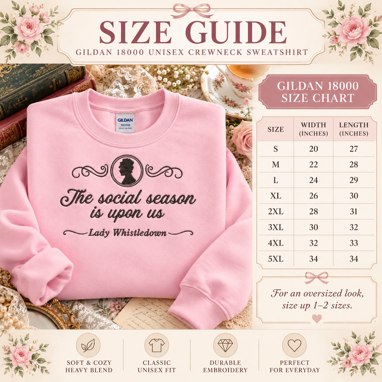 Lady Whistledown Sweatshirt Embroidered Regencycore Crewneck Bridgerton Fan Gift
