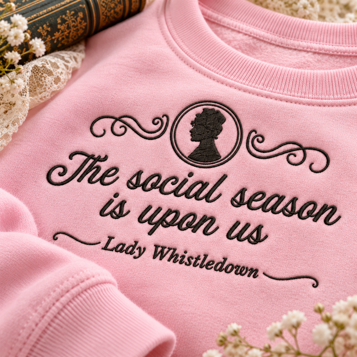 Lady Whistledown Sweatshirt Embroidered Regencycore Crewneck Bridgerton Fan Gift