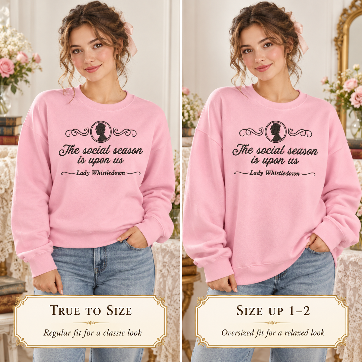 Lady Whistledown Sweatshirt Embroidered Regencycore Crewneck Bridgerton Fan Gift