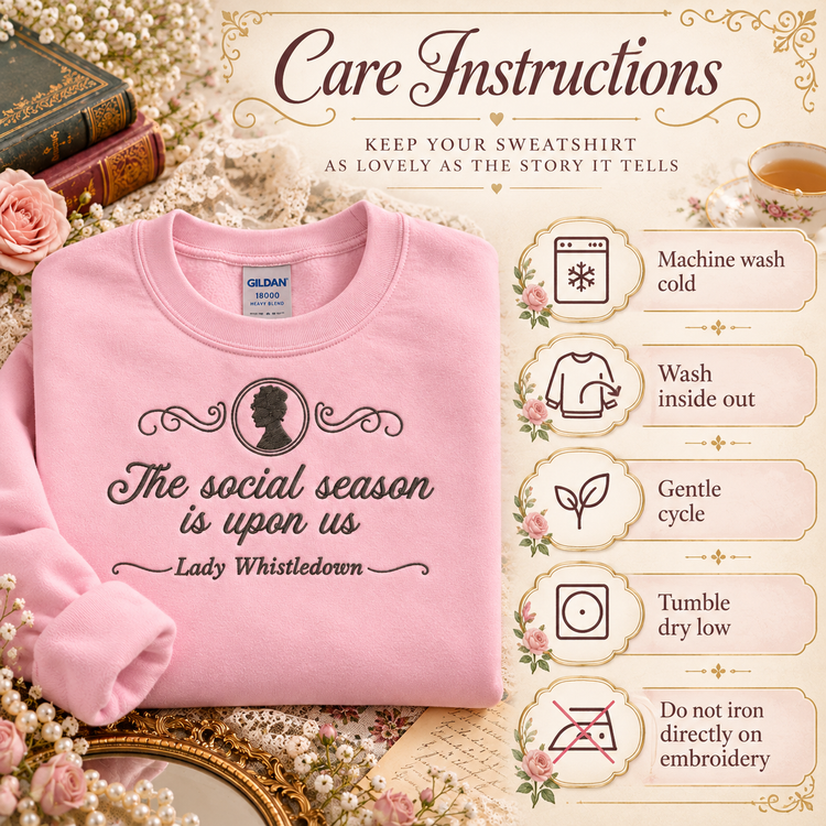 Lady Whistledown Sweatshirt Embroidered Regencycore Crewneck Bridgerton Fan Gift