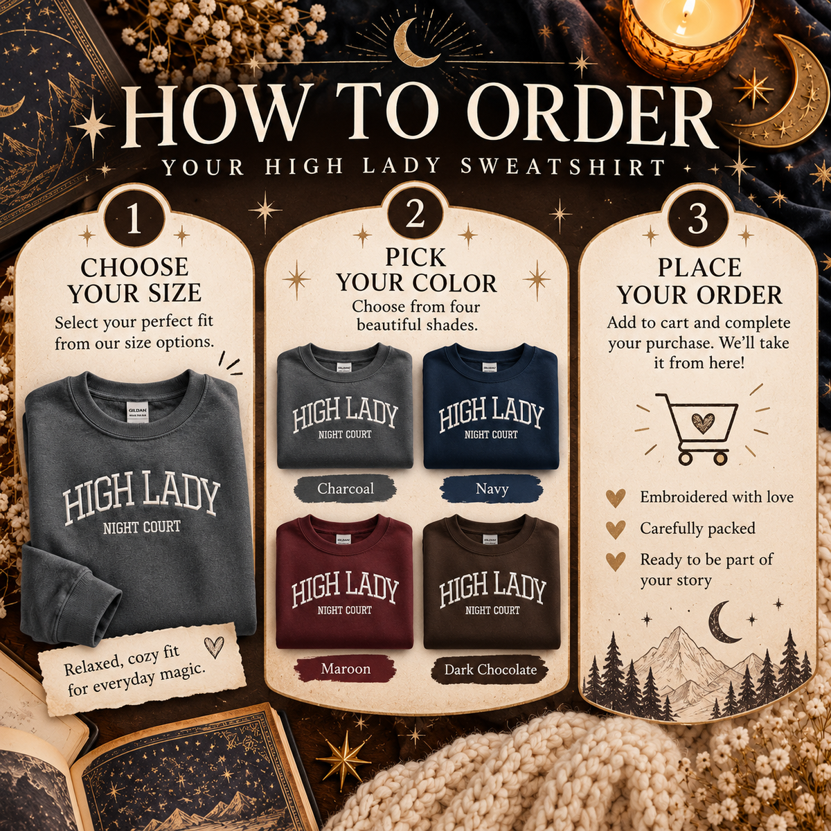 High Lady Night Court Embroidered Sweatshirt