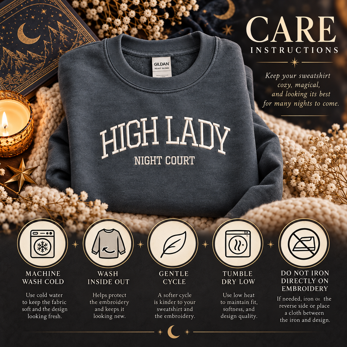 High Lady Night Court Embroidered Sweatshirt