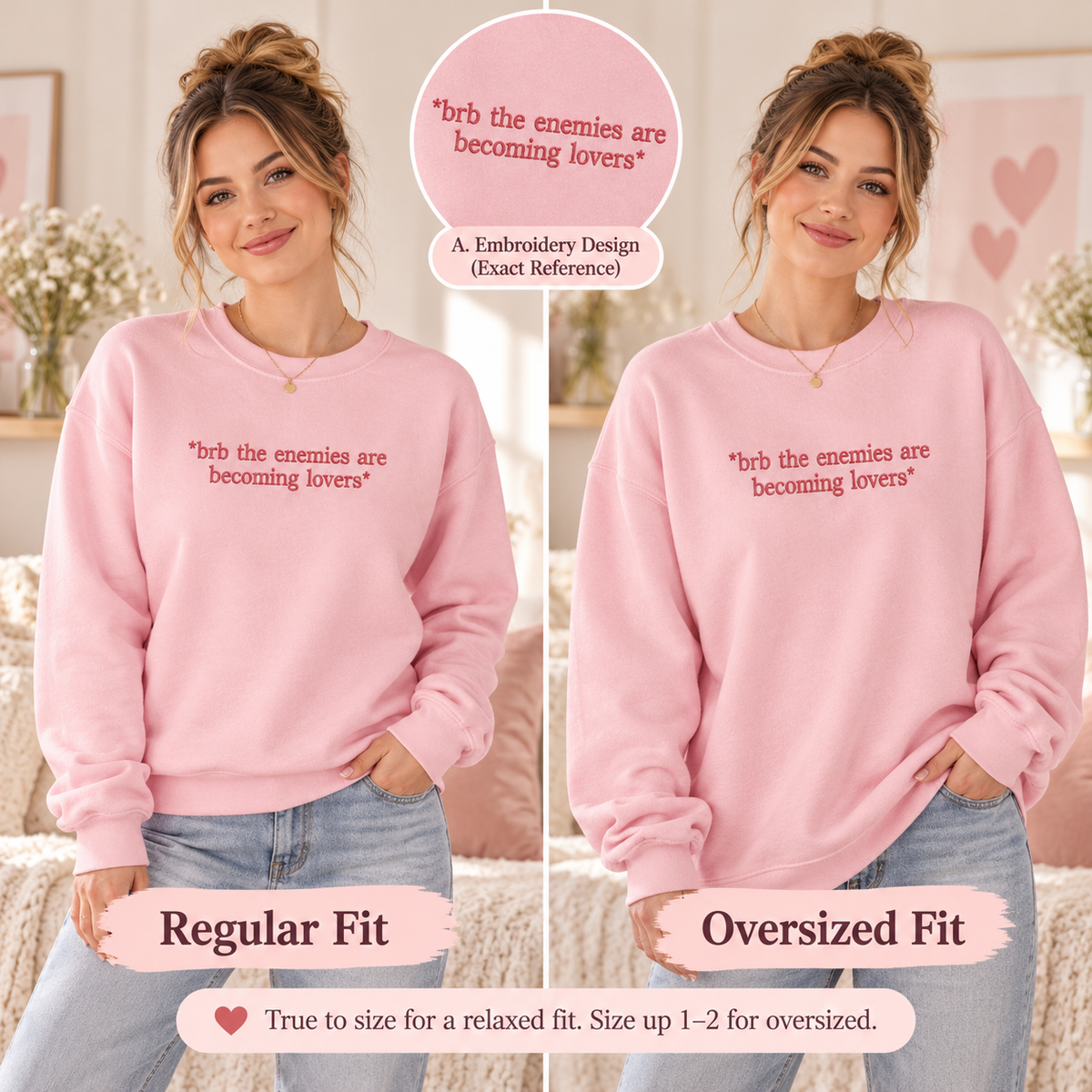 Sudadera bordada de enemigos a amantes
