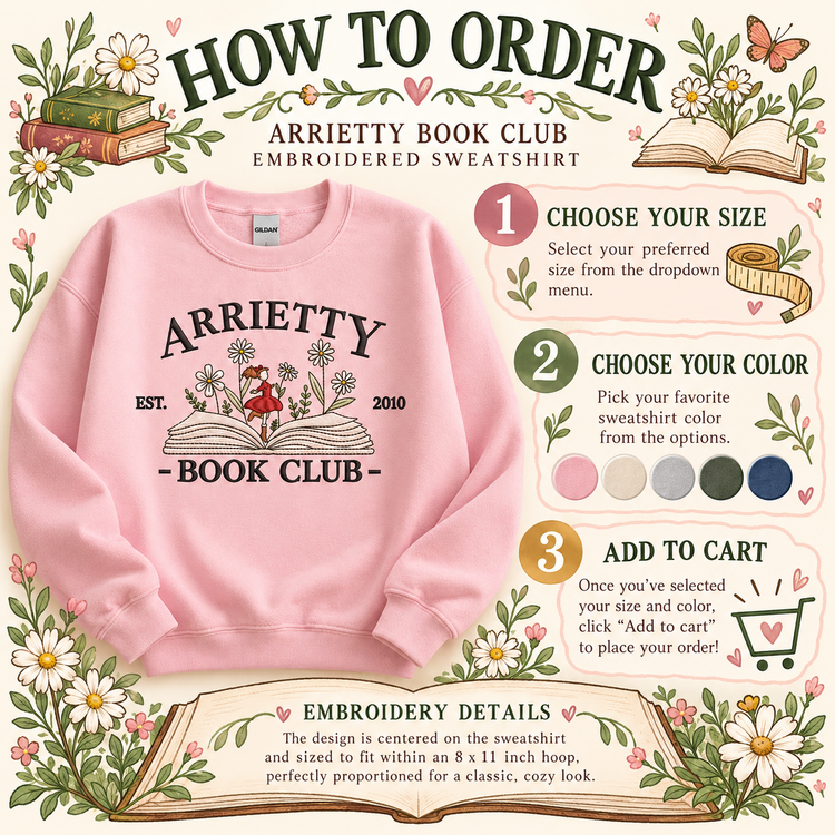 Sudadera bordada del club de lectura de Arrietty