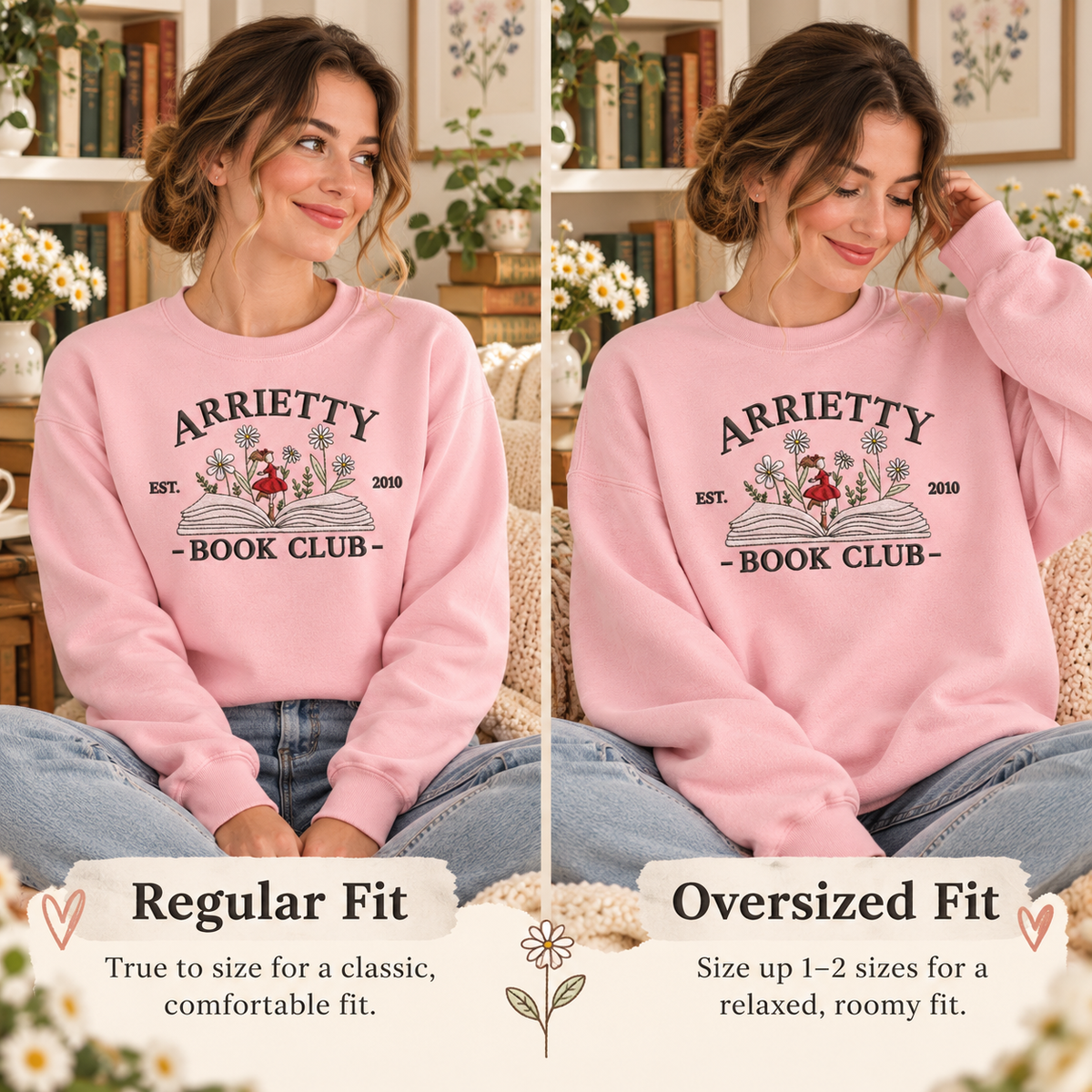 Sudadera bordada del club de lectura de Arrietty
