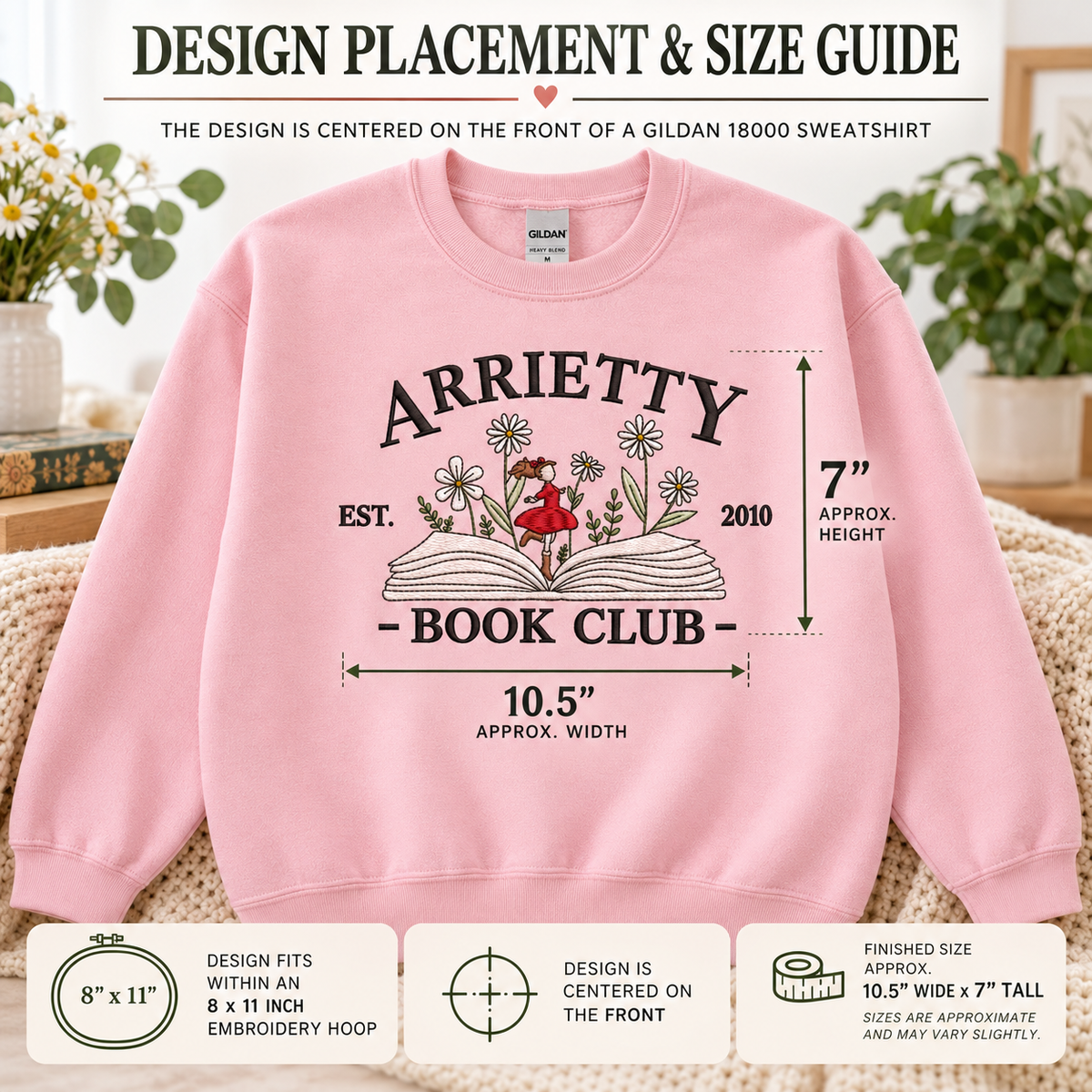 Sudadera bordada del club de lectura de Arrietty