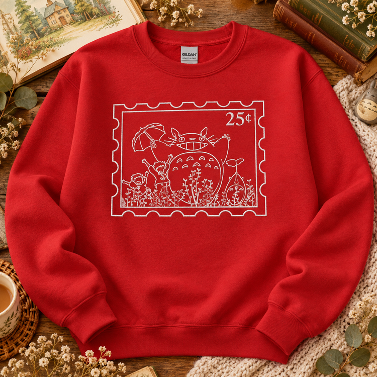 Totoro Stamp Embroidered Sweatshirt