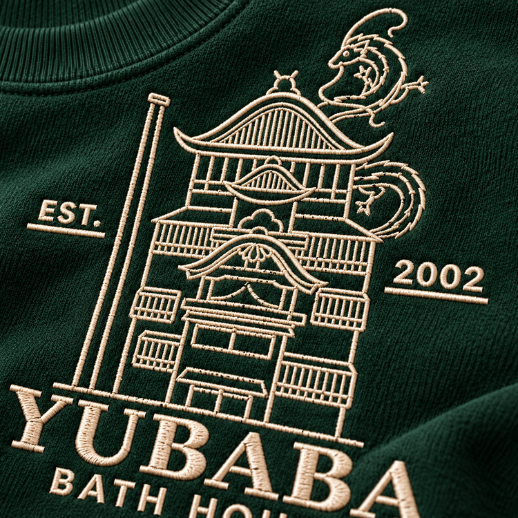 Sudadera bordada de la Casa de Baños de Yubaba de El viaje de Chihiro de Ghibli