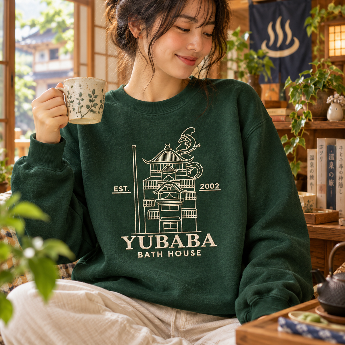 Sudadera bordada de la Casa de Baños de Yubaba de El viaje de Chihiro de Ghibli