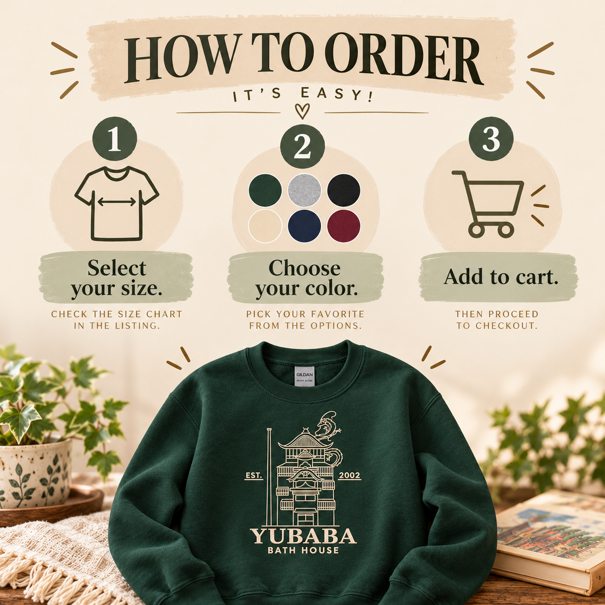 Sudadera bordada de la Casa de Baños de Yubaba de El viaje de Chihiro de Ghibli