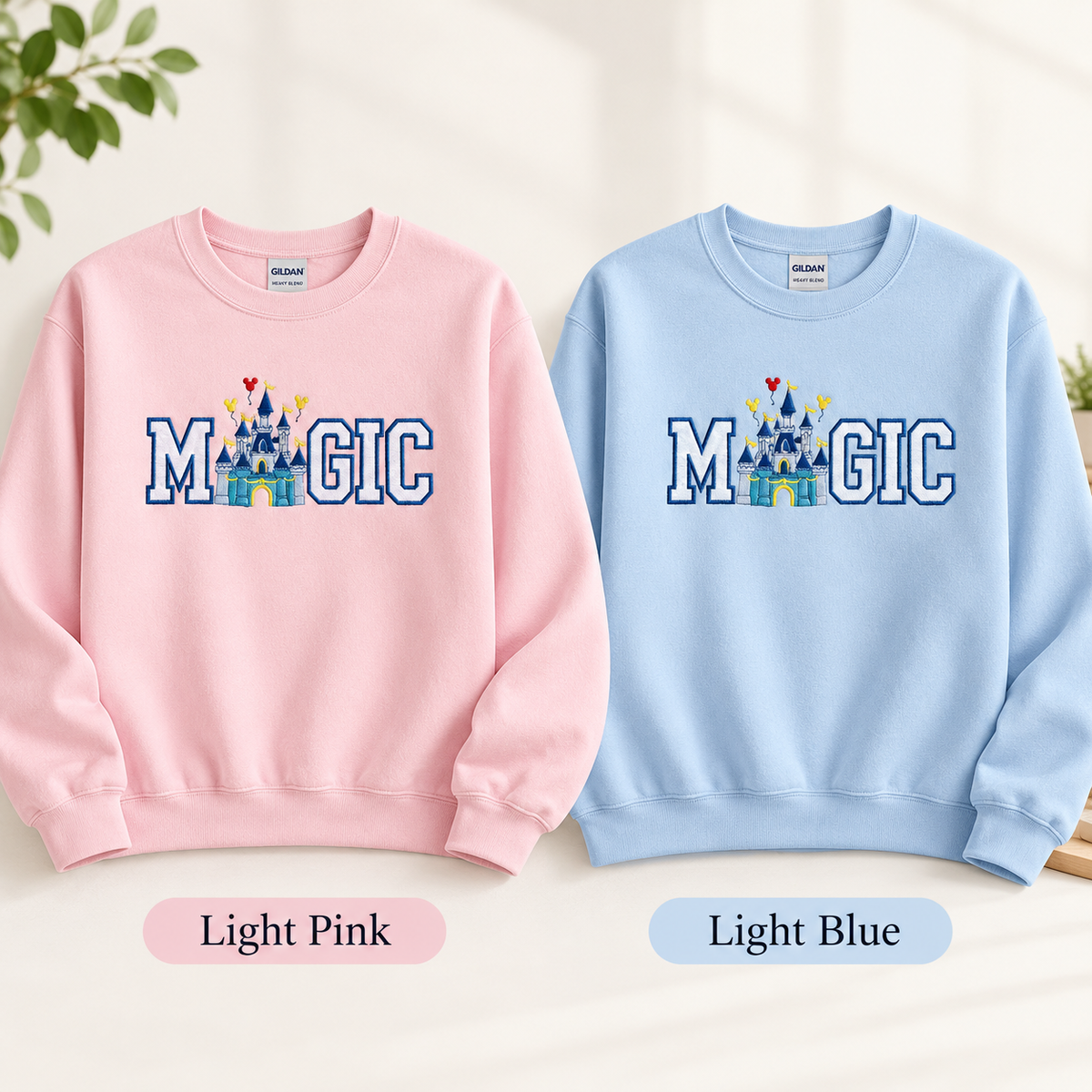 Theme Park Magic Castle Applique Embroidered Sweatshirt
