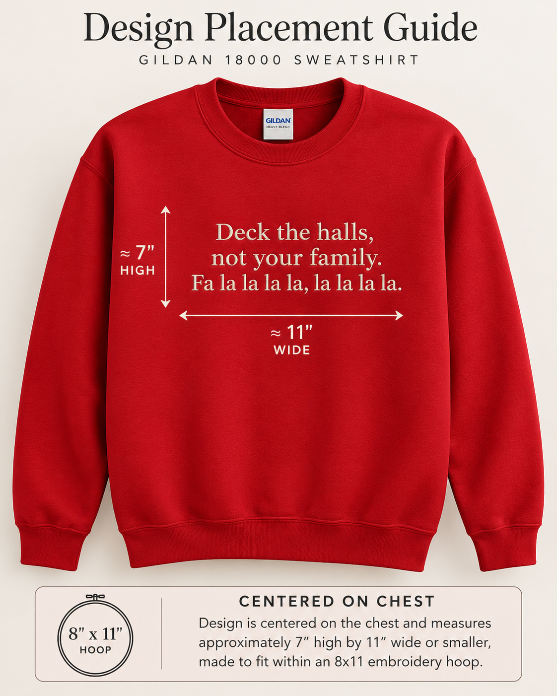 Funny Christmas Embroidered Sweatshirt Deck the Halls Crewneck