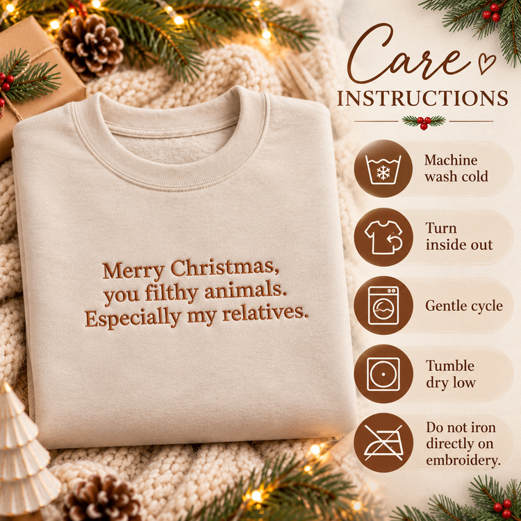 Funny Christmas Embroidered Sweatshirt Family Holiday Crewneck