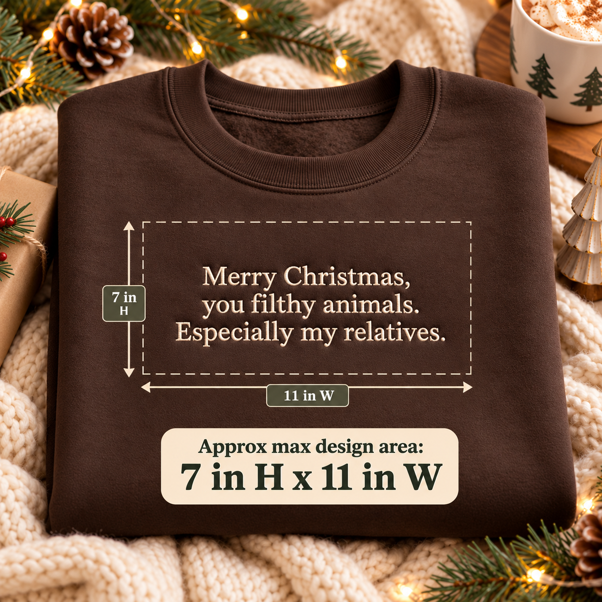 Funny Christmas Embroidered Sweatshirt Family Holiday Crewneck
