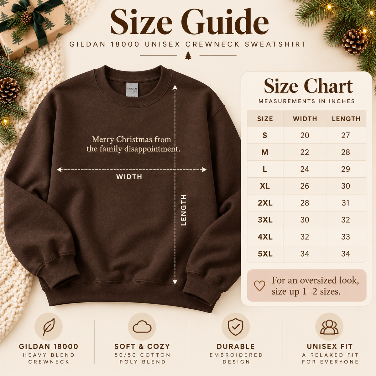 Funny Christmas Embroidered Sweatshirt  Family Disappointment Crewneck