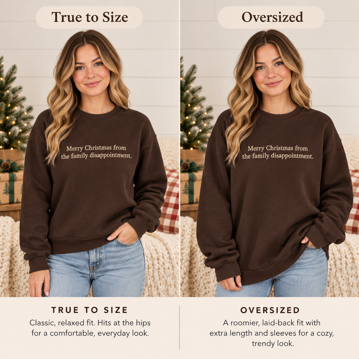 Funny Christmas Embroidered Sweatshirt  Family Disappointment Crewneck