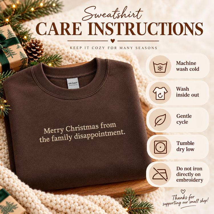 Funny Christmas Embroidered Sweatshirt  Family Disappointment Crewneck
