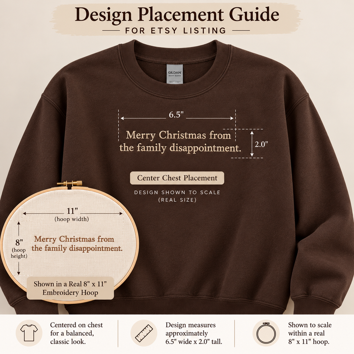 Funny Christmas Embroidered Sweatshirt  Family Disappointment Crewneck