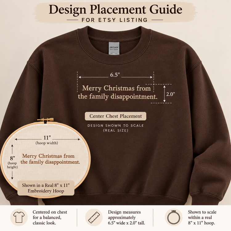 Funny Christmas Embroidered Sweatshirt  Family Disappointment Crewneck