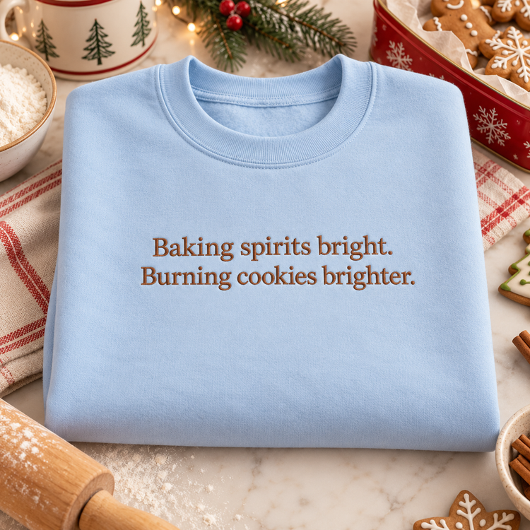 Funny Christmas Baking Sweatshirt | Embroidered Holiday Crewneck