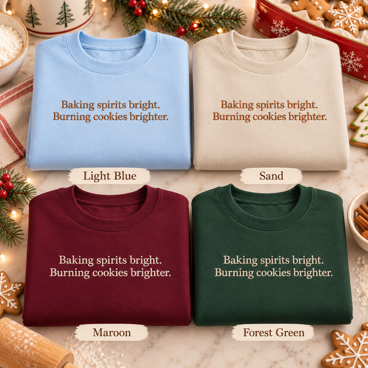 Funny Christmas Baking Sweatshirt | Embroidered Holiday Crewneck