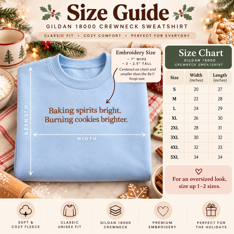 Funny Christmas Baking Sweatshirt | Embroidered Holiday Crewneck