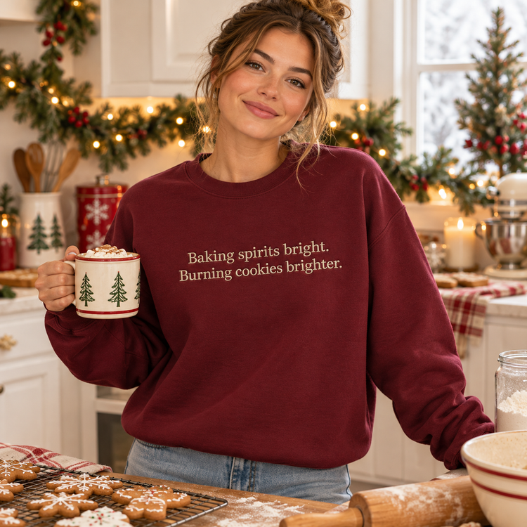 Funny Christmas Baking Sweatshirt | Embroidered Holiday Crewneck