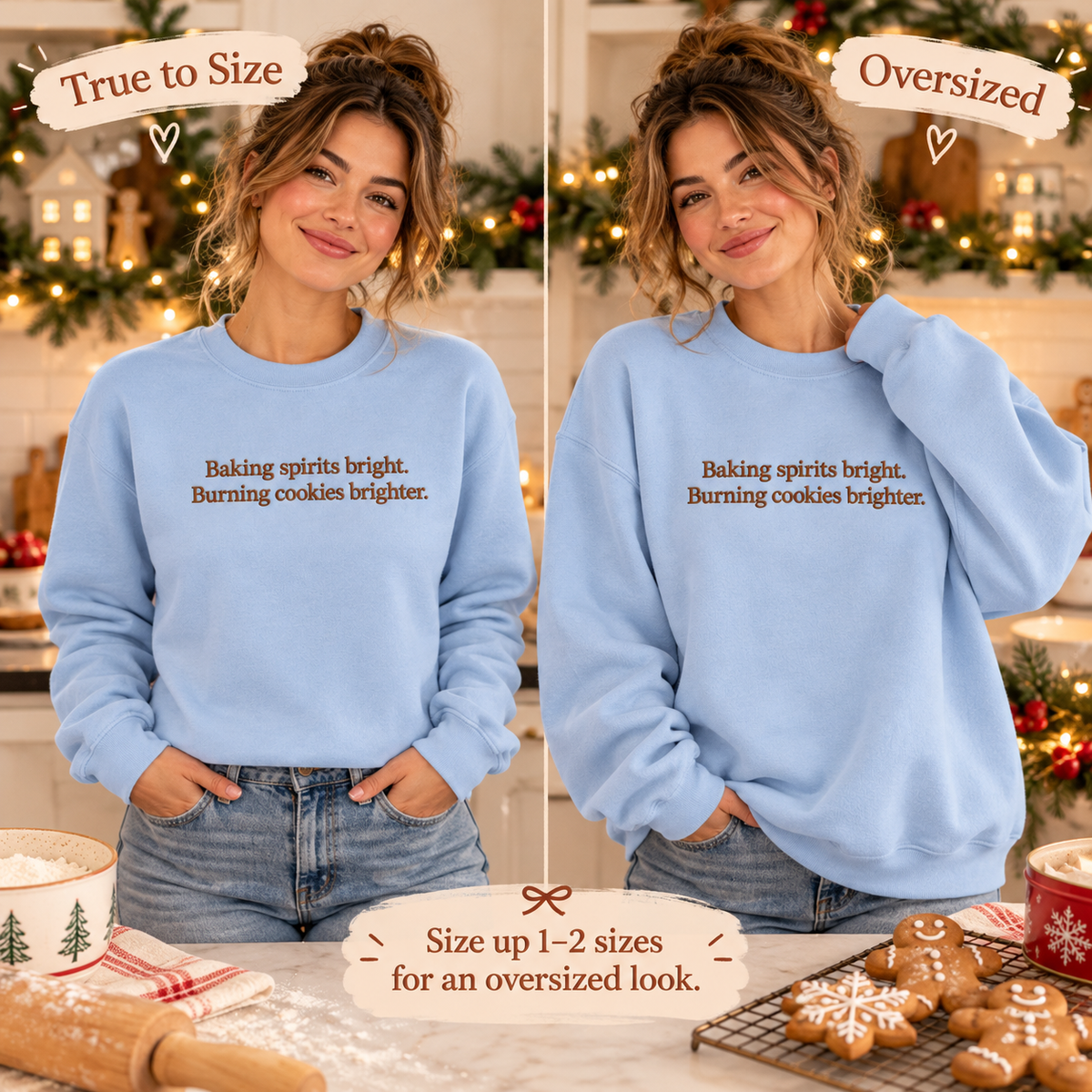 Funny Christmas Baking Sweatshirt | Embroidered Holiday Crewneck