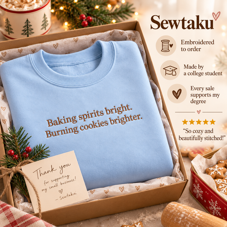 Funny Christmas Baking Sweatshirt | Embroidered Holiday Crewneck