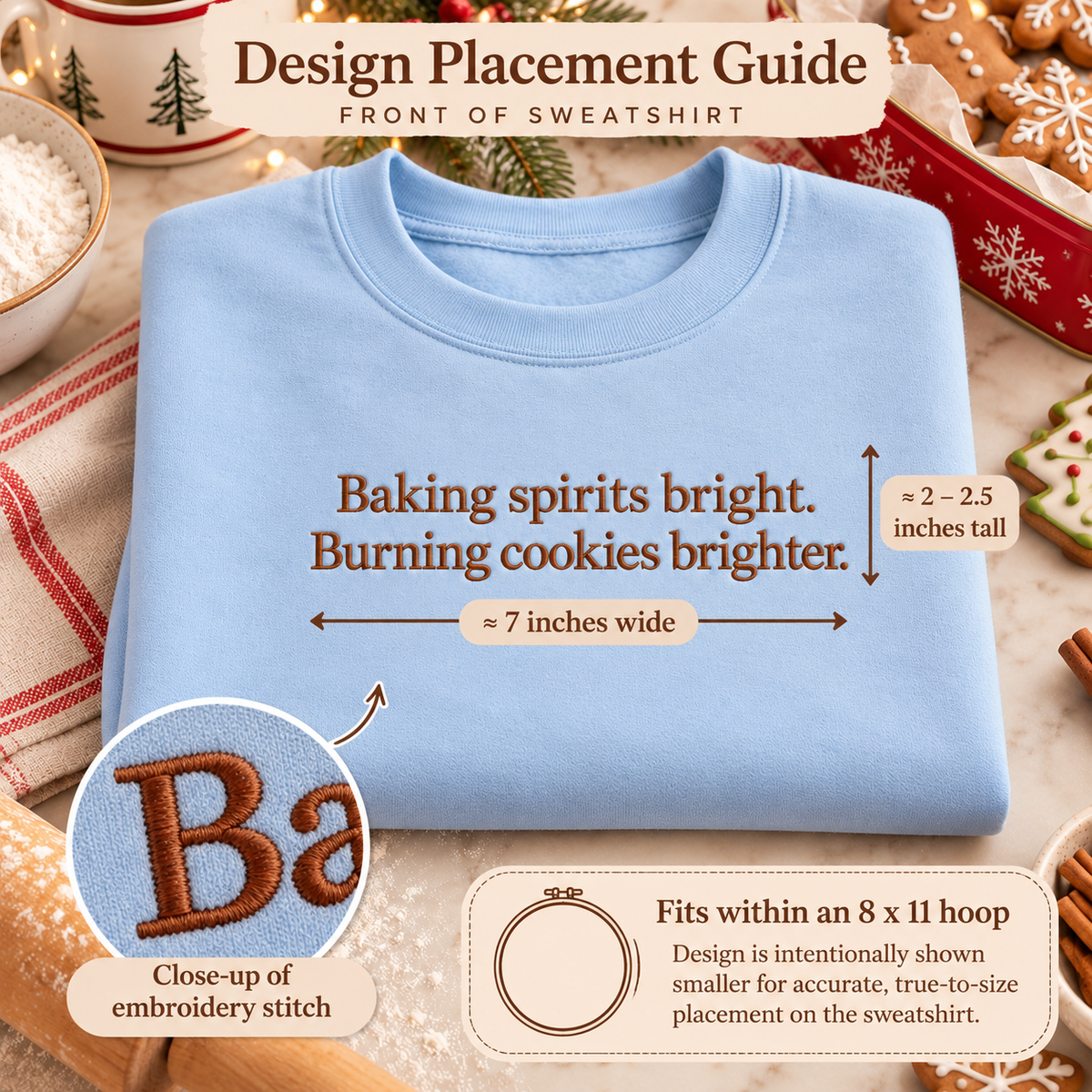 Funny Christmas Baking Sweatshirt | Embroidered Holiday Crewneck