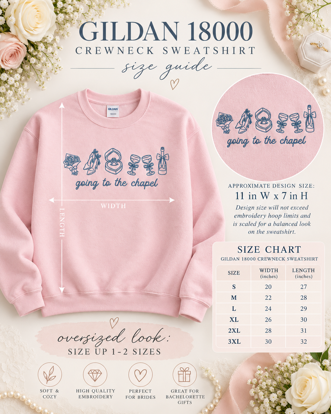 Going to the Chapel Embroidered Bridal Sweatshirt
