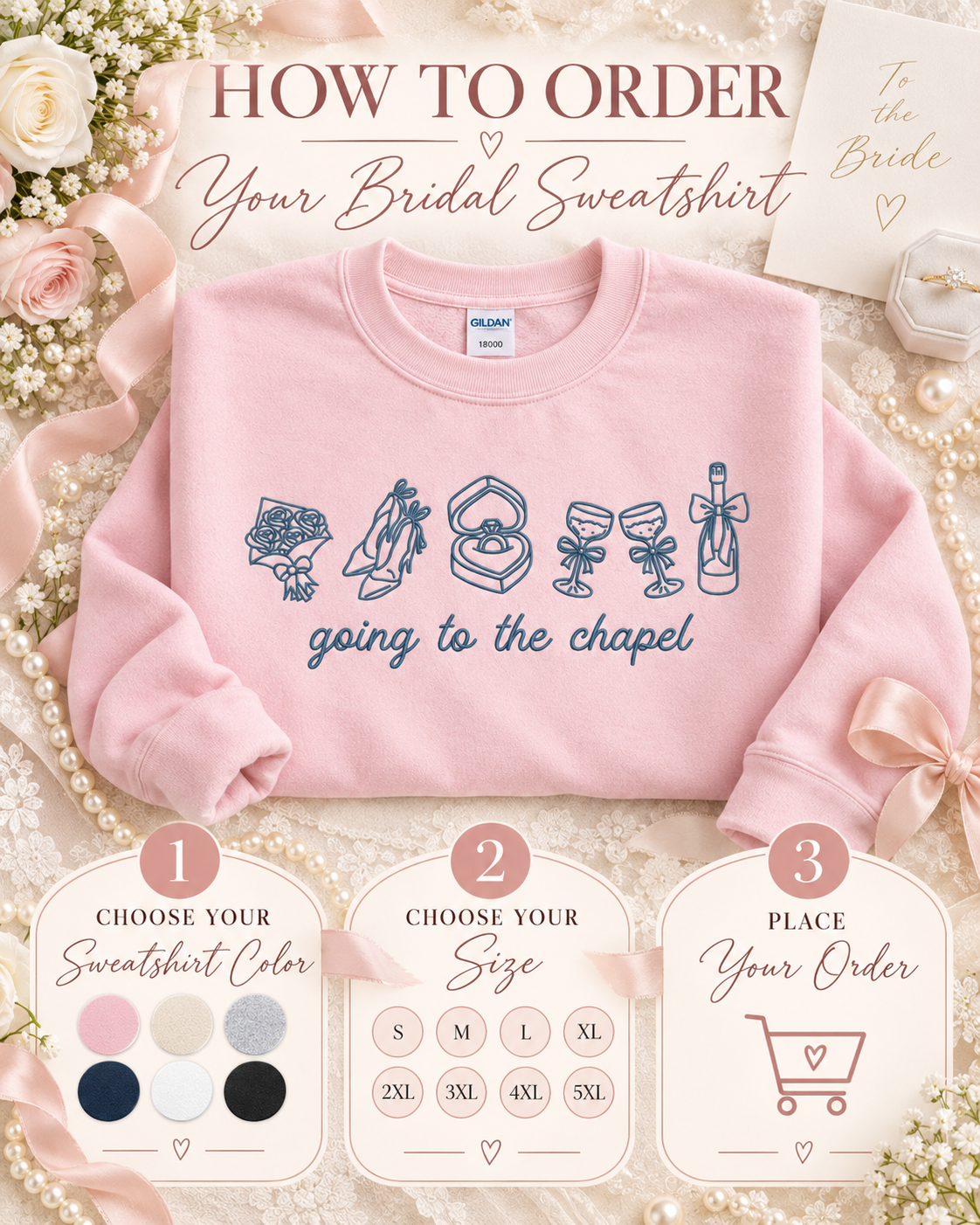 Going to the Chapel Embroidered Bridal Sweatshirt