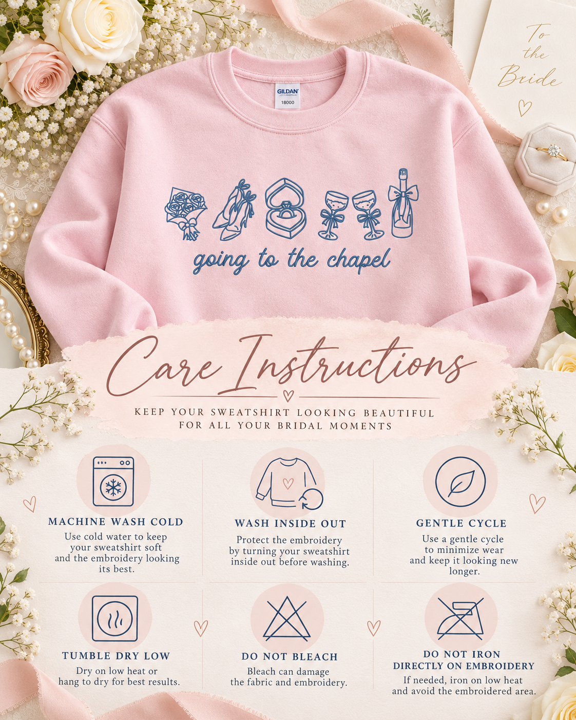 Going to the Chapel Embroidered Bridal Sweatshirt