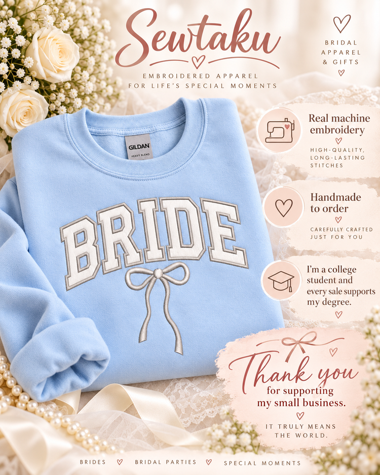 Bride Appliqué Embroidered Sweatshirt