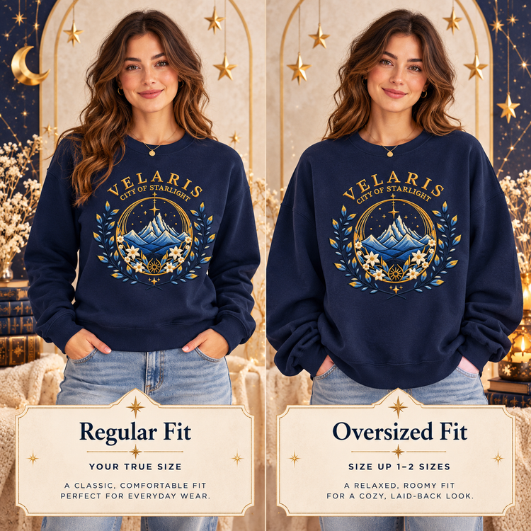 Velaris Sweatshirt Embroidered City of Starlight Crewneck ACOTAR Bookish Gift Night Court Pullover