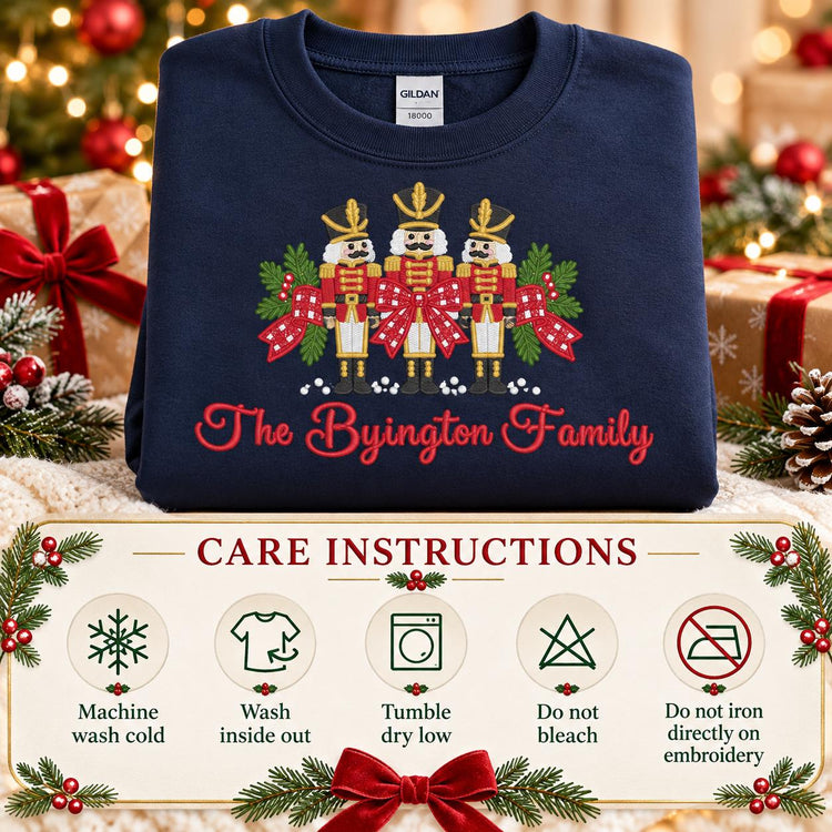 Personalized Christmas Sweatshirt Custom Family Name Nutcracker Crewneck