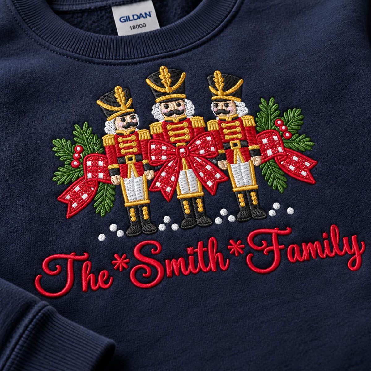Personalized Christmas Sweatshirt Custom Family Name Nutcracker Crewneck